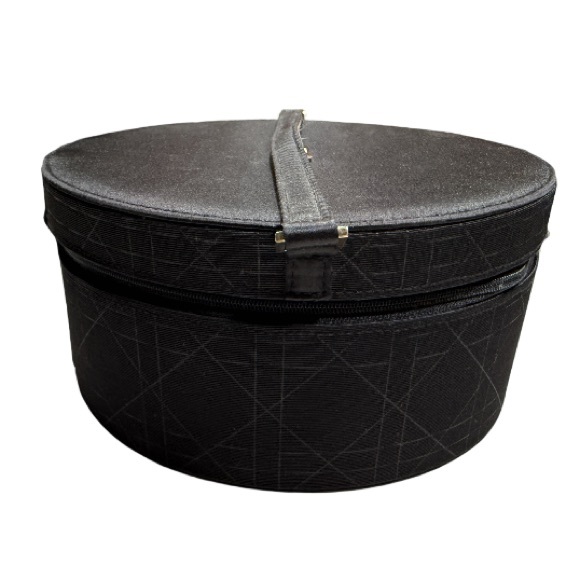 DIOR | Parfums VTG Black Round Travel Makeup Vanity Jewelry Box Case Vacation - Picture 5 of 16